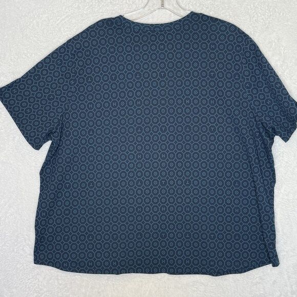 Tommy Hilfiger Sleepwear Blue Circle Dot Pattern Top Women's 2X Short Sleeve Top - Picture 8 of 12
